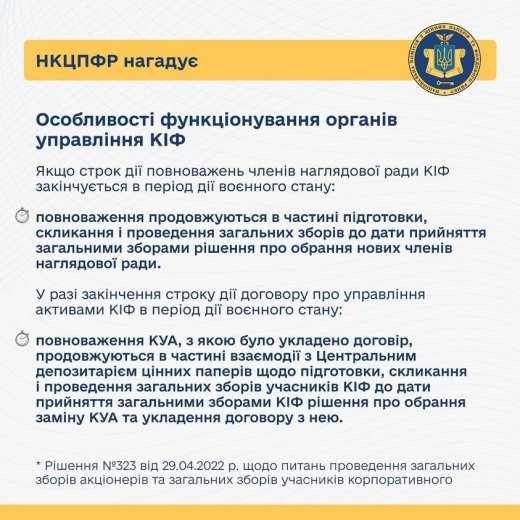 Особливості функціонування органів управління КІФ